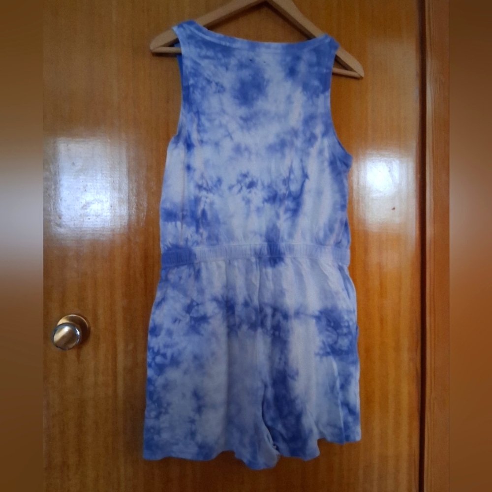 GAP Indigo Tie-Dye Sleeveless Romper 100% Cotton - Picture 4 of 5